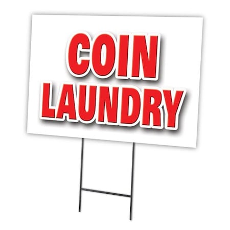 Signmission Coin Laundry Yard Sign & Stake outdoor plastic coroplast window, C-1216-DS-Coin Laundry C-1216-DS-Coin Laundry